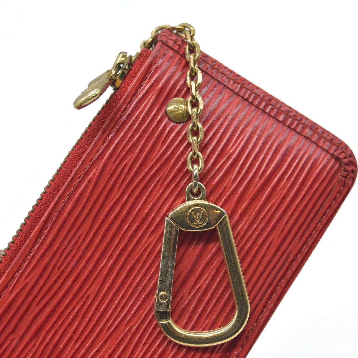 $465 Louis Vuitton Epi Key Pouch Red Leather CONSIGNMENT