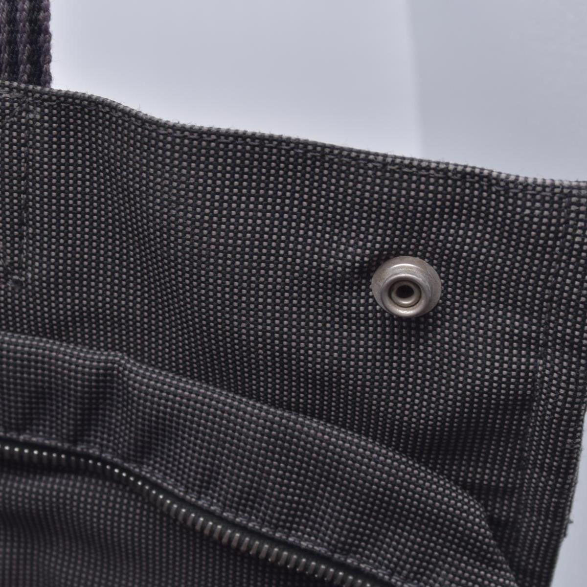$850 HERMES Toile Herline Tote MM Grey CONSIGNMENT 10021184