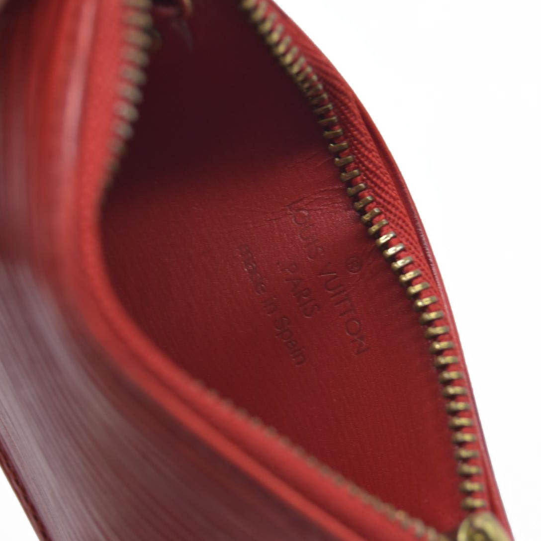 $465 Louis Vuitton Epi Key Pouch Red Leather CONSIGNMENT