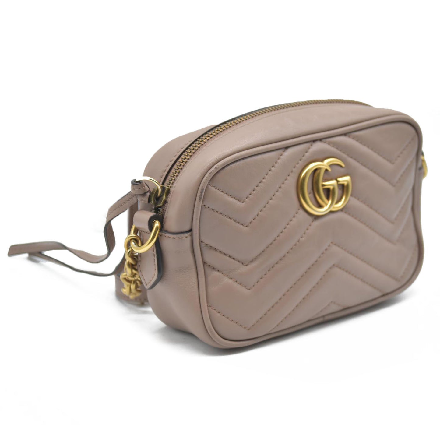 $1800 GUCCI Mini Marmont Porcelain Rose Camera Bag Crossbody