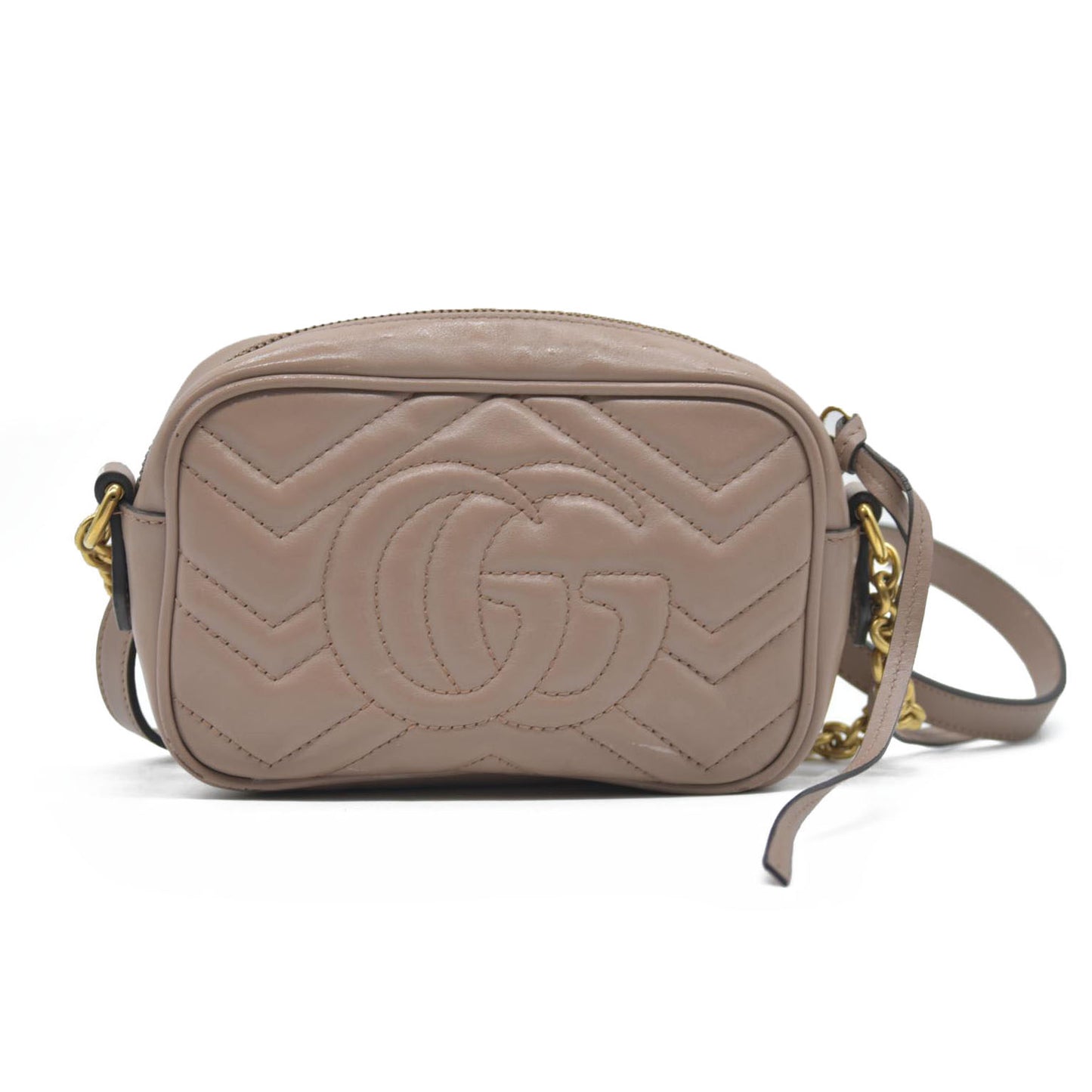 $1800 GUCCI Mini Marmont Porcelain Rose Camera Bag Crossbody