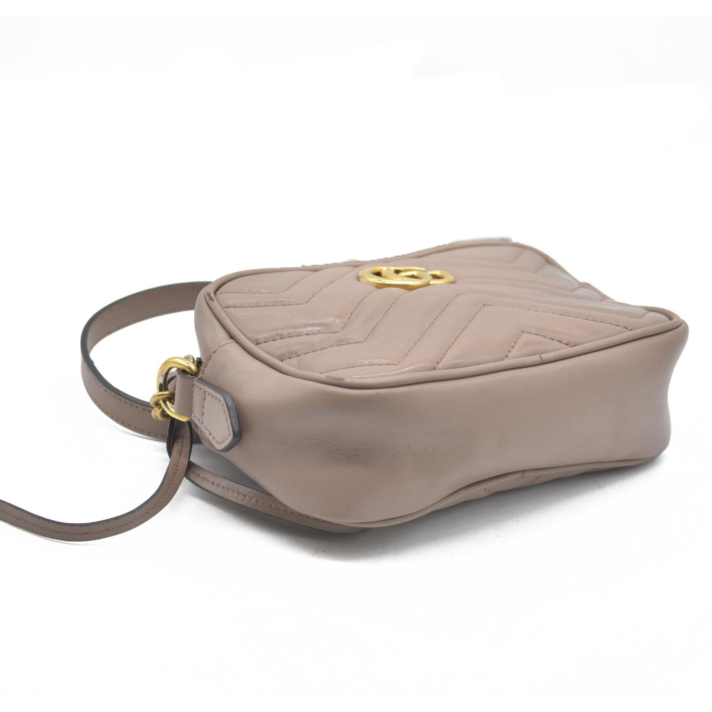 $1800 GUCCI Mini Marmont Porcelain Rose Camera Bag Crossbody