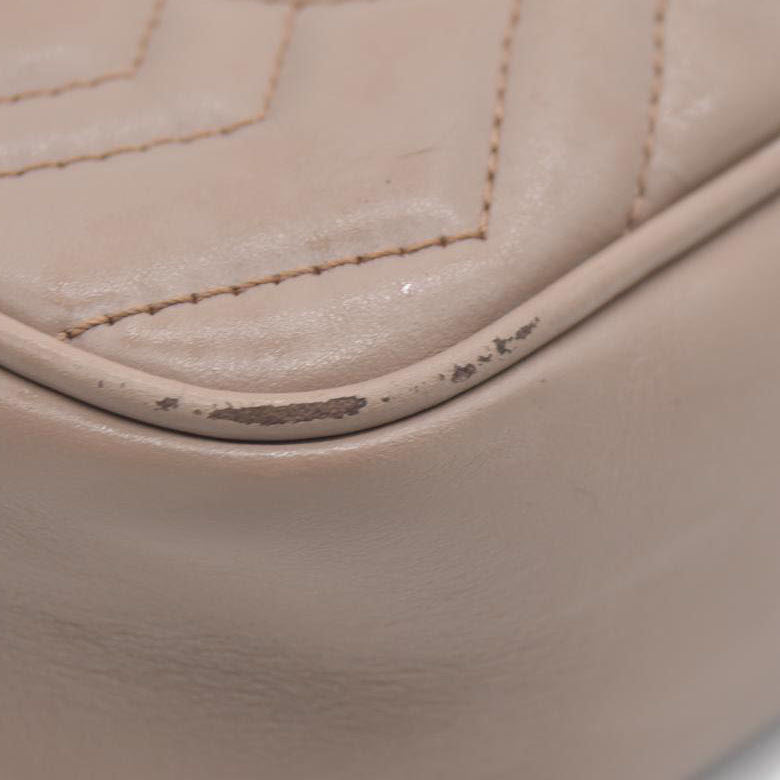 $1800 GUCCI Mini Marmont Porcelain Rose Camera Bag Crossbody