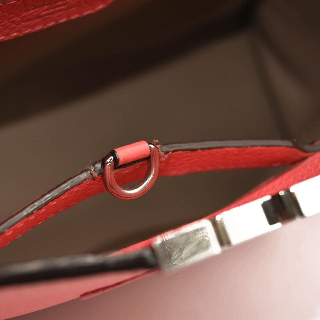 USED LOUIS VUITTON Taurillon Capucines MM Rose Litchi