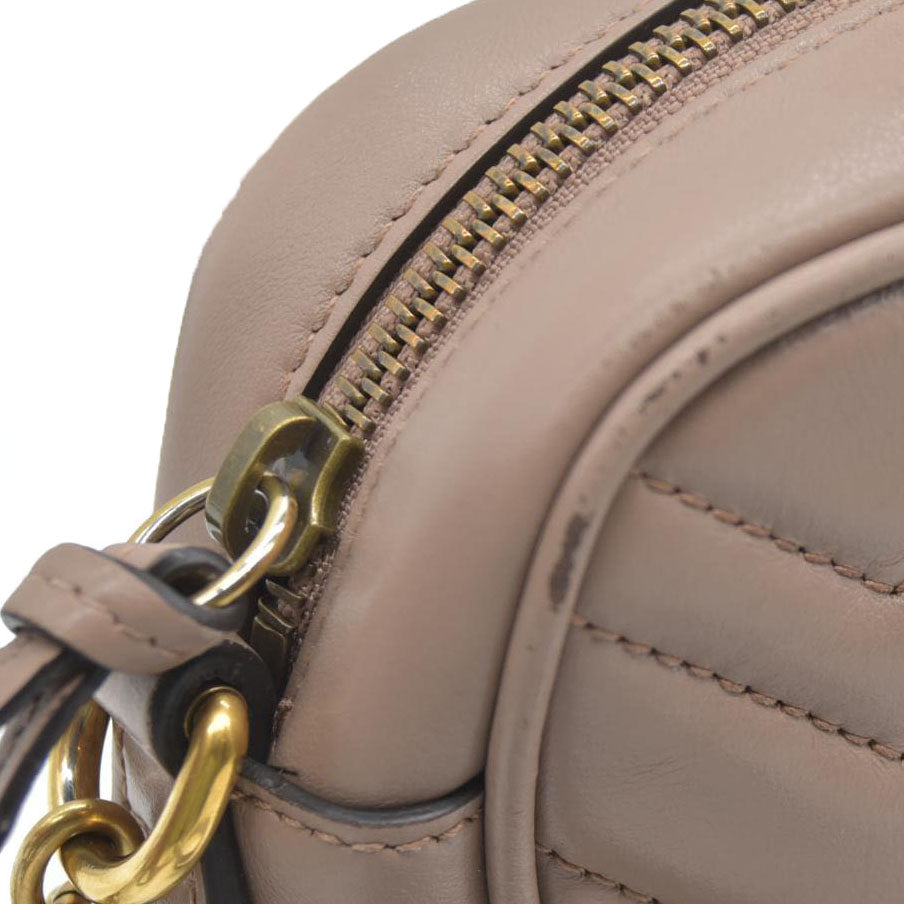 $1800 GUCCI Mini Marmont Porcelain Rose Camera Bag Crossbody