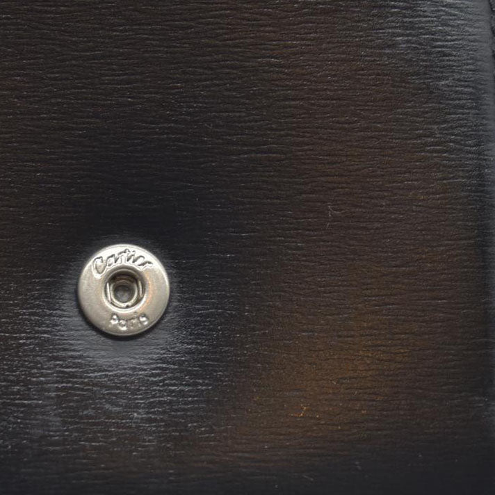 $760 Cartier Leather Compact Wallet Black CONSIGNMENT
