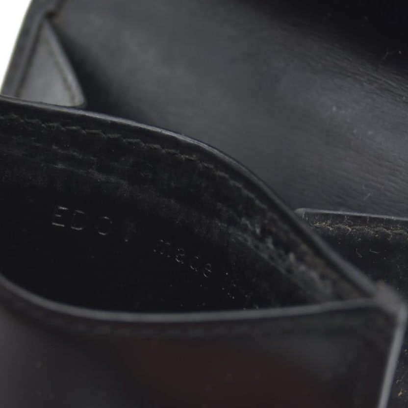 $760 Cartier Leather Compact Wallet Black CONSIGNMENT
