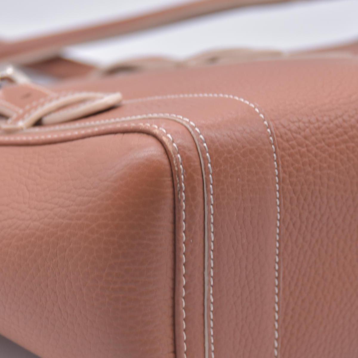 $1250 LOEWE Pebbled Grain Calfskin Buckle Strap Tote Bag Tan CONSIGNMENT 10021195