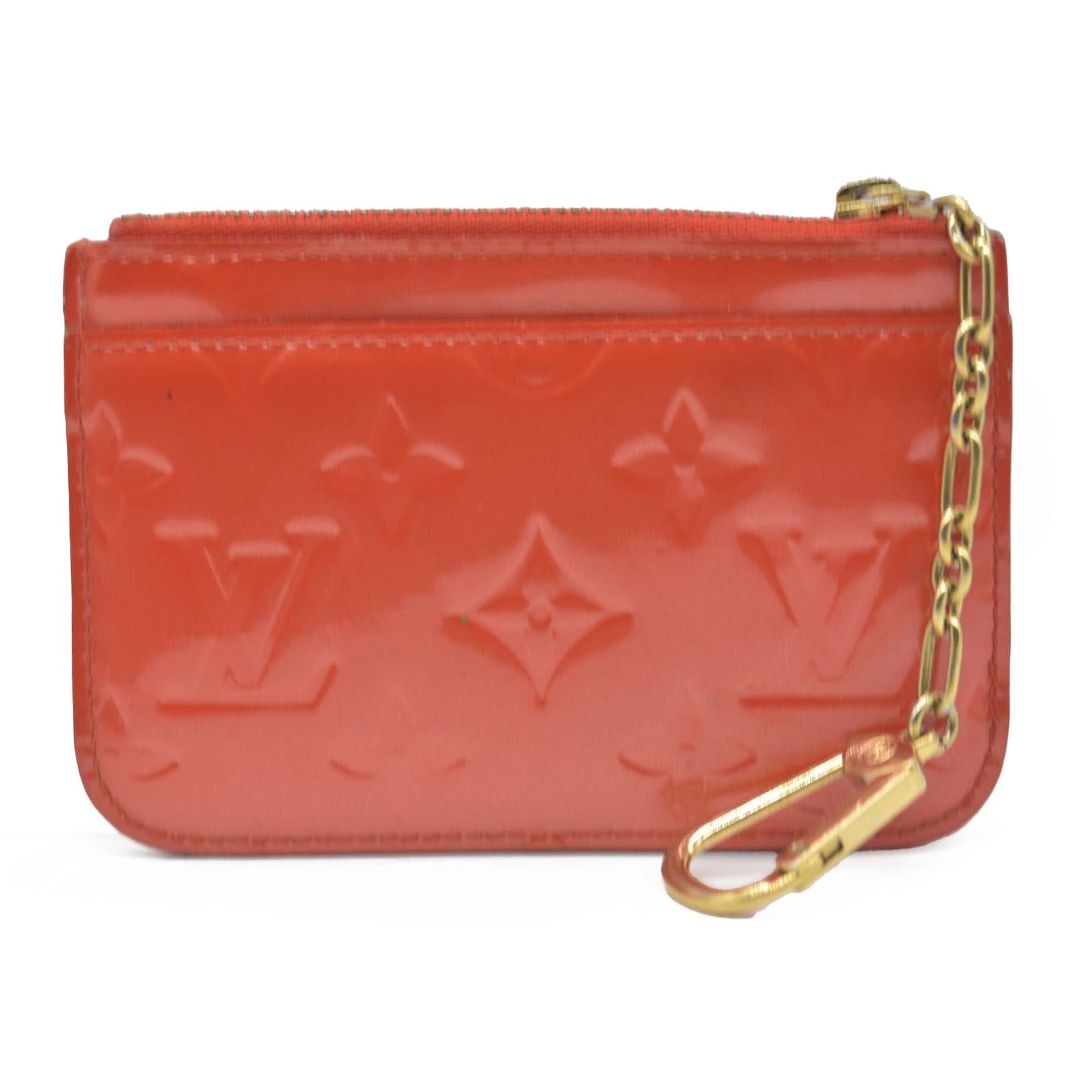 $390 Louis Vuitton Vernis Key Pouch Pomme D'Amour CONSIGNMENT