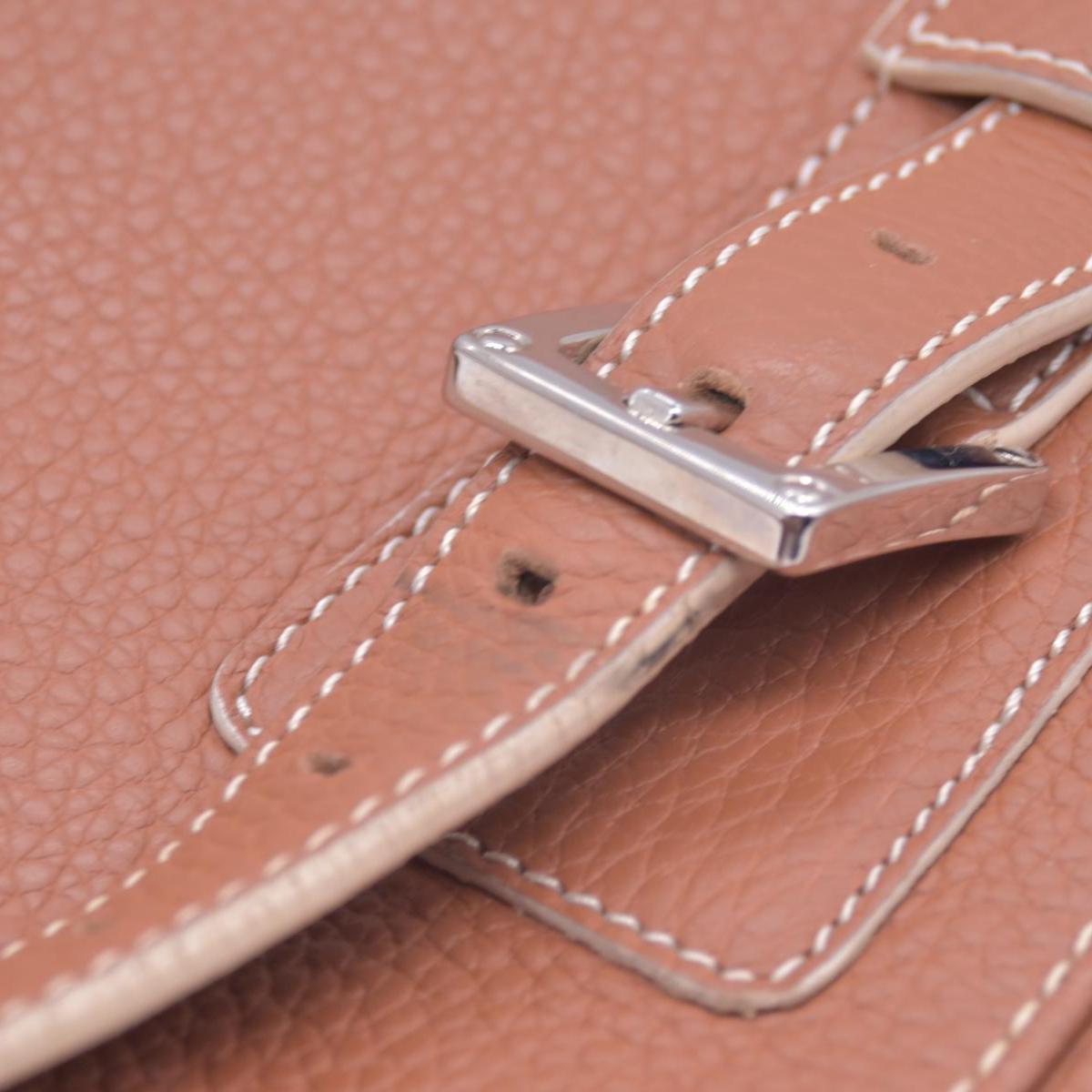 $1250 LOEWE Pebbled Grain Calfskin Buckle Strap Tote Bag Tan CONSIGNMENT 10021195
