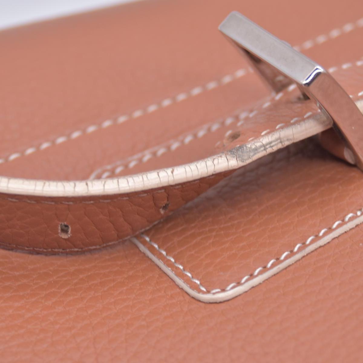 $1250 LOEWE Pebbled Grain Calfskin Buckle Strap Tote Bag Tan CONSIGNMENT 10021195