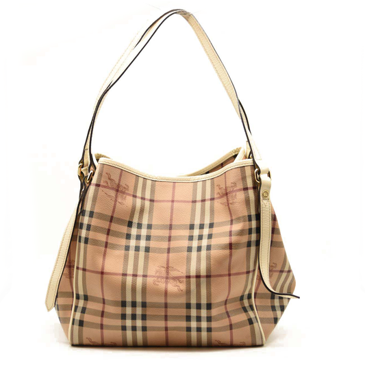 Burberry Haymarket Check Small Canterbury Tote white