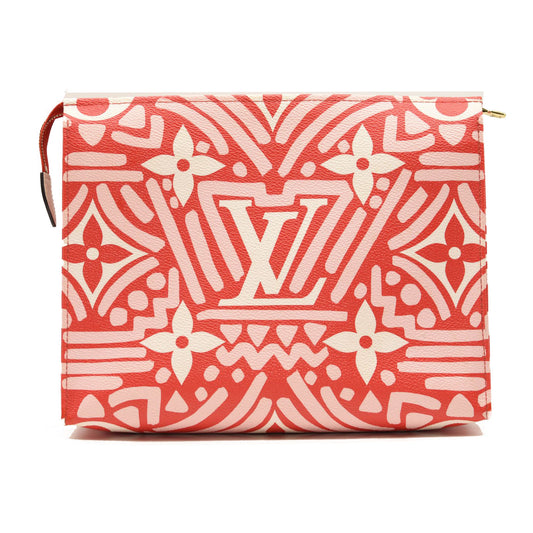 LOUIS VUITTON Monogram Giant Crafty Pochette Toiletry 26 Rouge Rose Creme