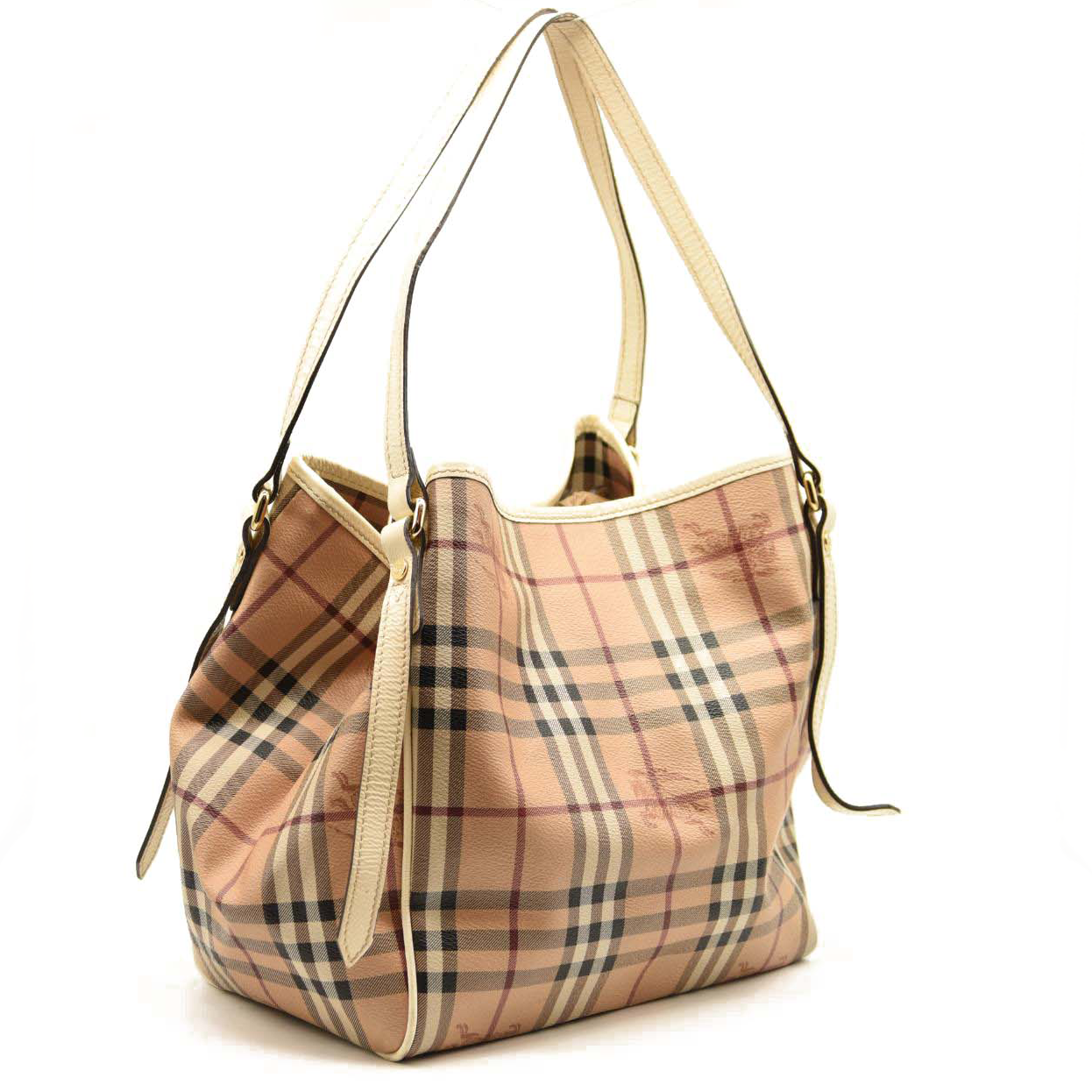 Burberry Haymarket Check Small Canterbury Tote white