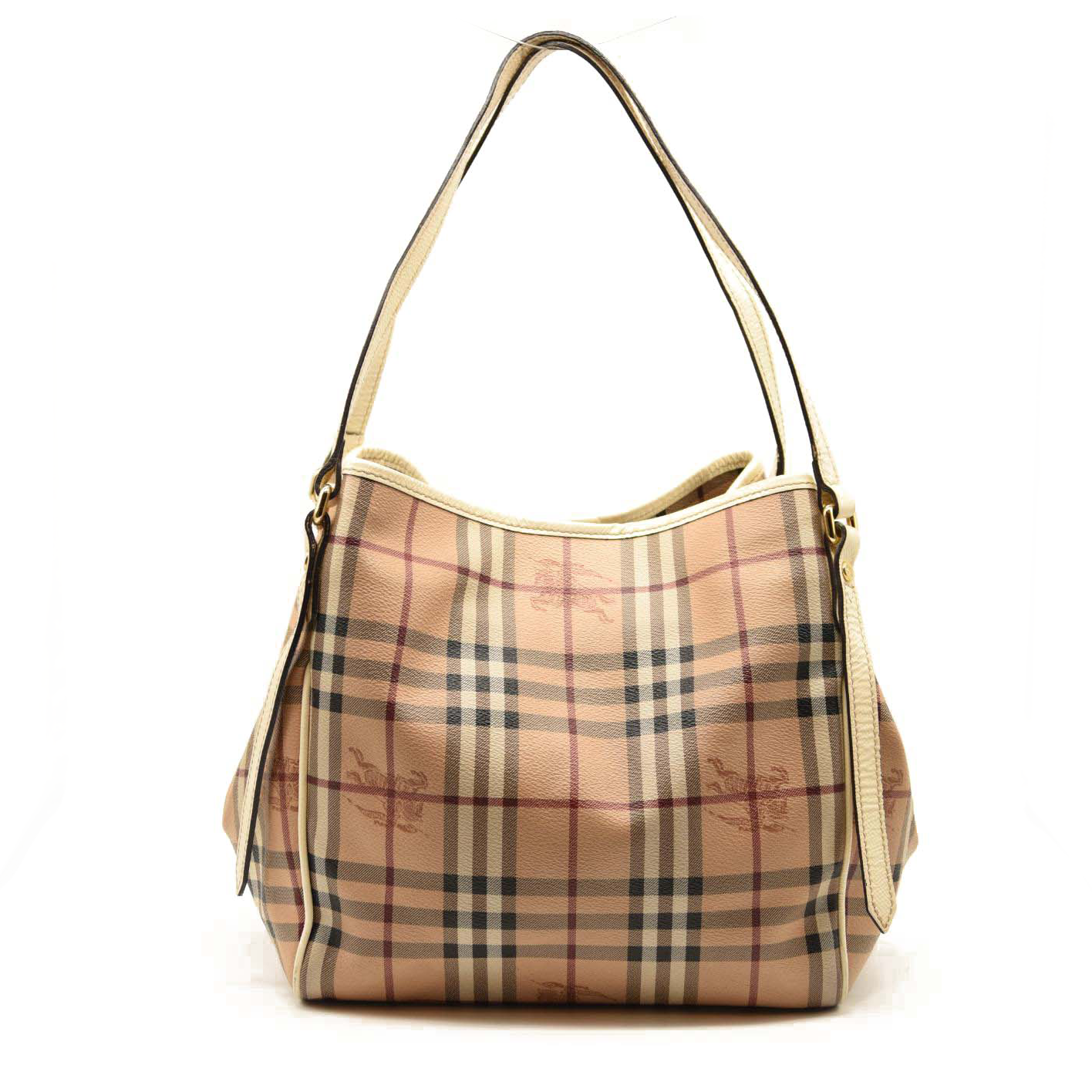 Burberry Haymarket Check Small Canterbury Tote white