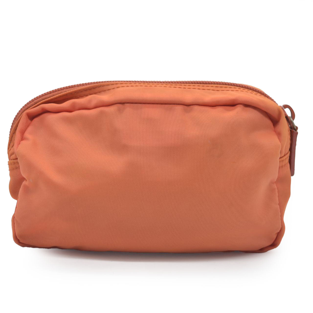 $695 Prada Nylon Vela Cosmetic Pouch Orange CONSIGNMENT