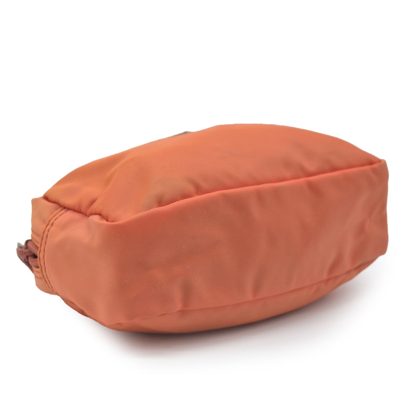 $695 Prada Nylon Vela Cosmetic Pouch Orange CONSIGNMENT