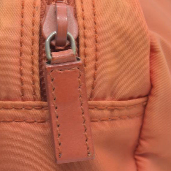 $695 Prada Nylon Vela Cosmetic Pouch Orange CONSIGNMENT