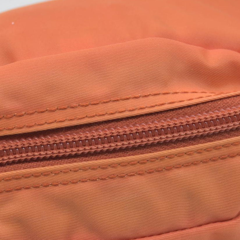 $695 Prada Nylon Vela Cosmetic Pouch Orange CONSIGNMENT