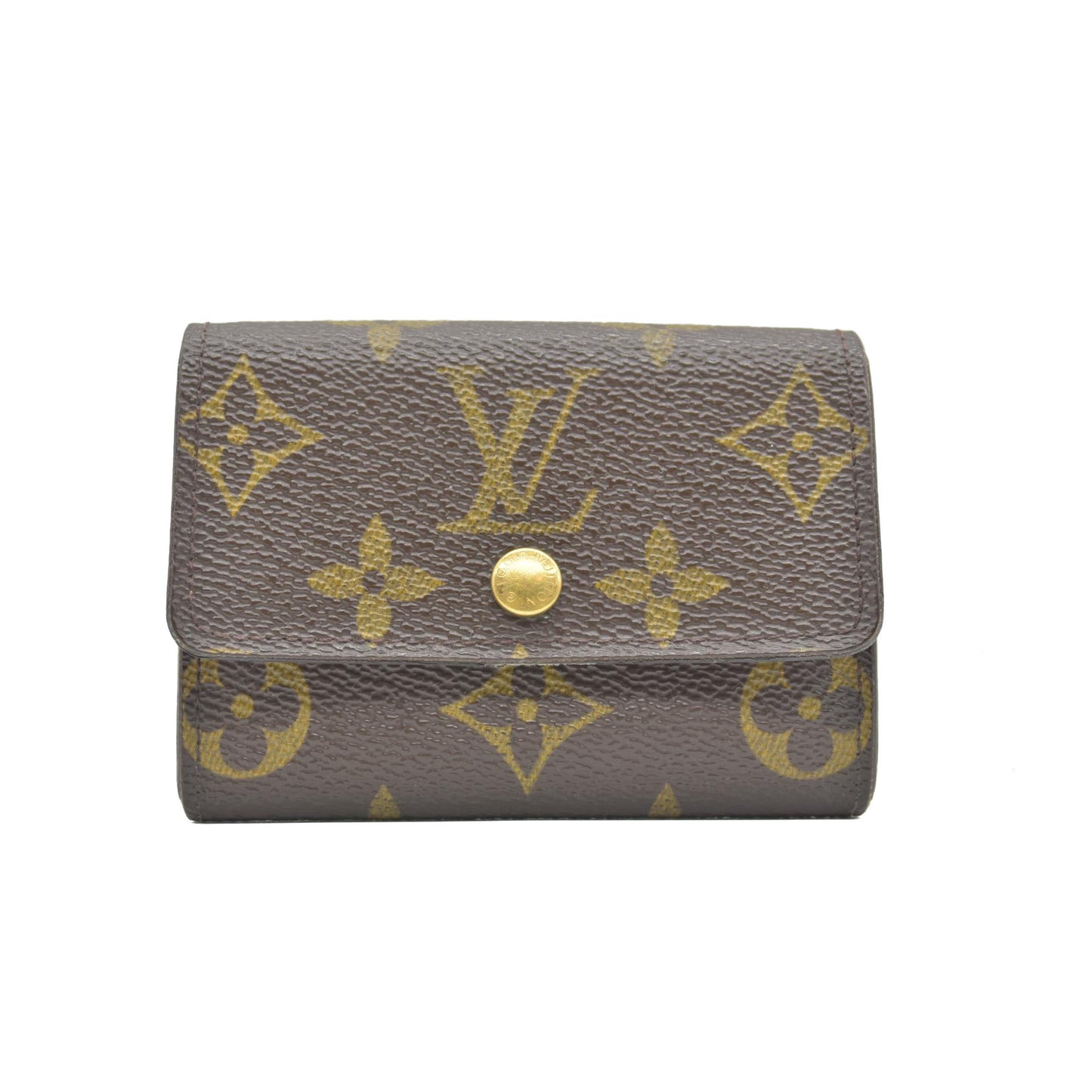 $435 Louis Vuitton Monogram Porte Monnaie Plat Coin Purse Wallet MI1002 CONSIGNMENT