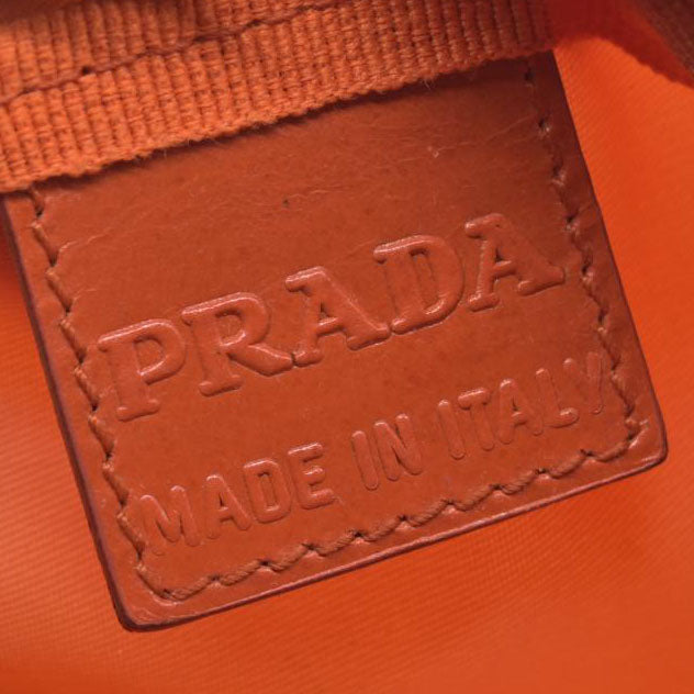 $695 Prada Nylon Vela Cosmetic Pouch Orange CONSIGNMENT