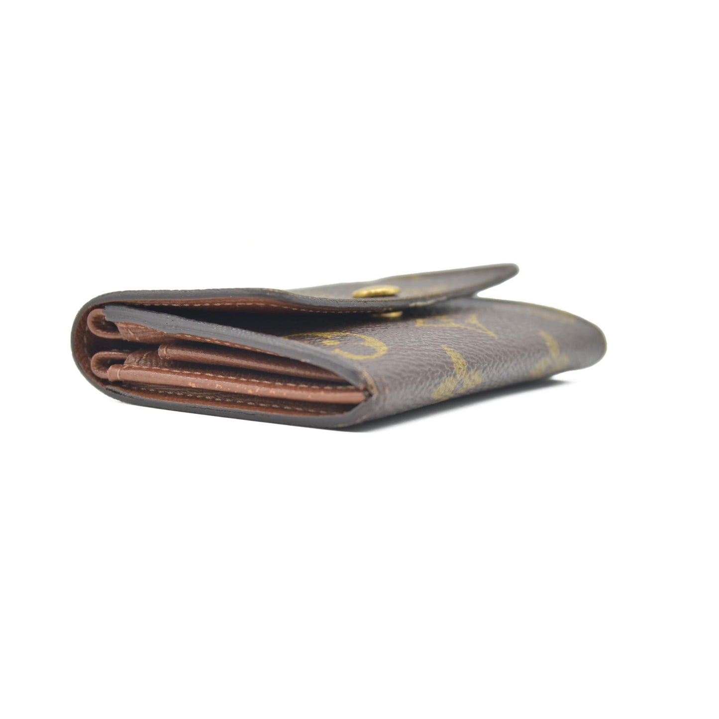 $435 Louis Vuitton Monogram Porte Monnaie Plat Coin Purse Wallet MI1002 CONSIGNMENT