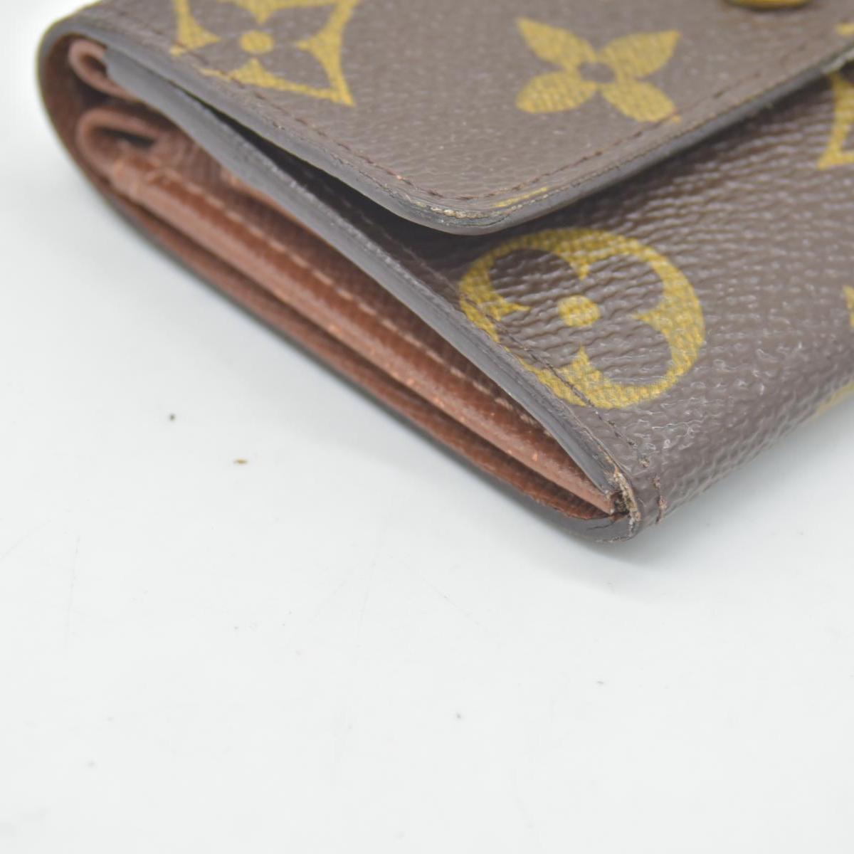 $435 Louis Vuitton Monogram Porte Monnaie Plat Coin Purse Wallet MI1002 CONSIGNMENT