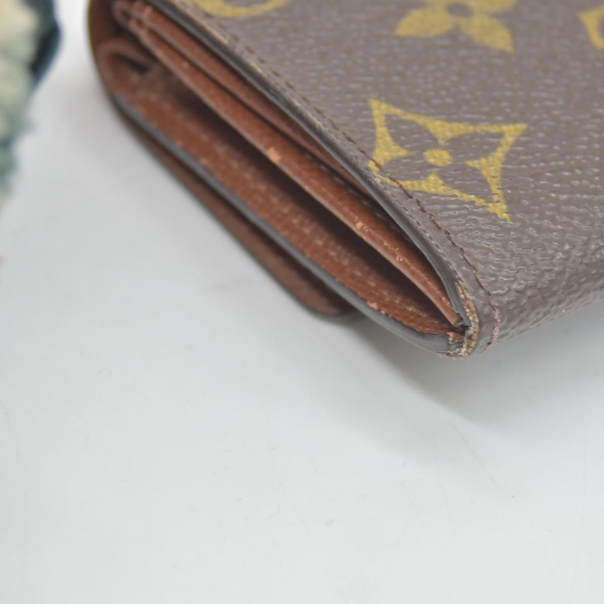 $435 Louis Vuitton Monogram Porte Monnaie Plat Coin Purse Wallet MI1002 CONSIGNMENT