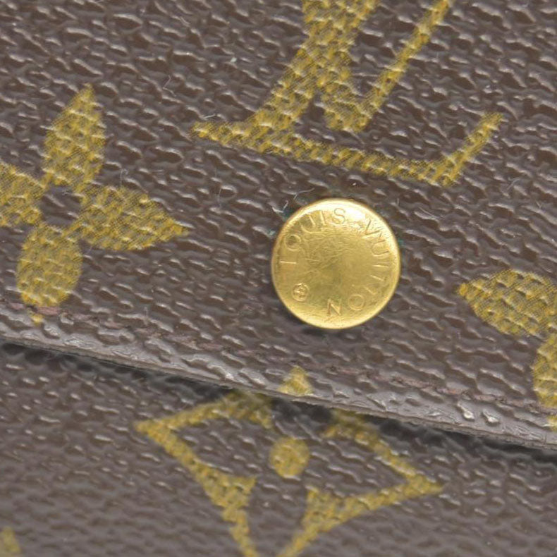 $435 Louis Vuitton Monogram Porte Monnaie Plat Coin Purse Wallet MI1002 CONSIGNMENT