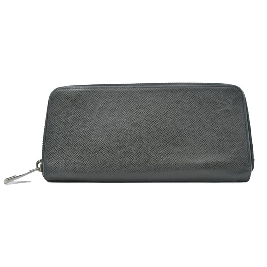 LOUIS VUITTON Zippy Wallet Vertical Purse black Taiga CONSIGNMENT