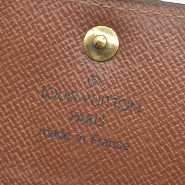 $435 Louis Vuitton Monogram Porte Monnaie Plat Coin Purse Wallet MI1002 CONSIGNMENT