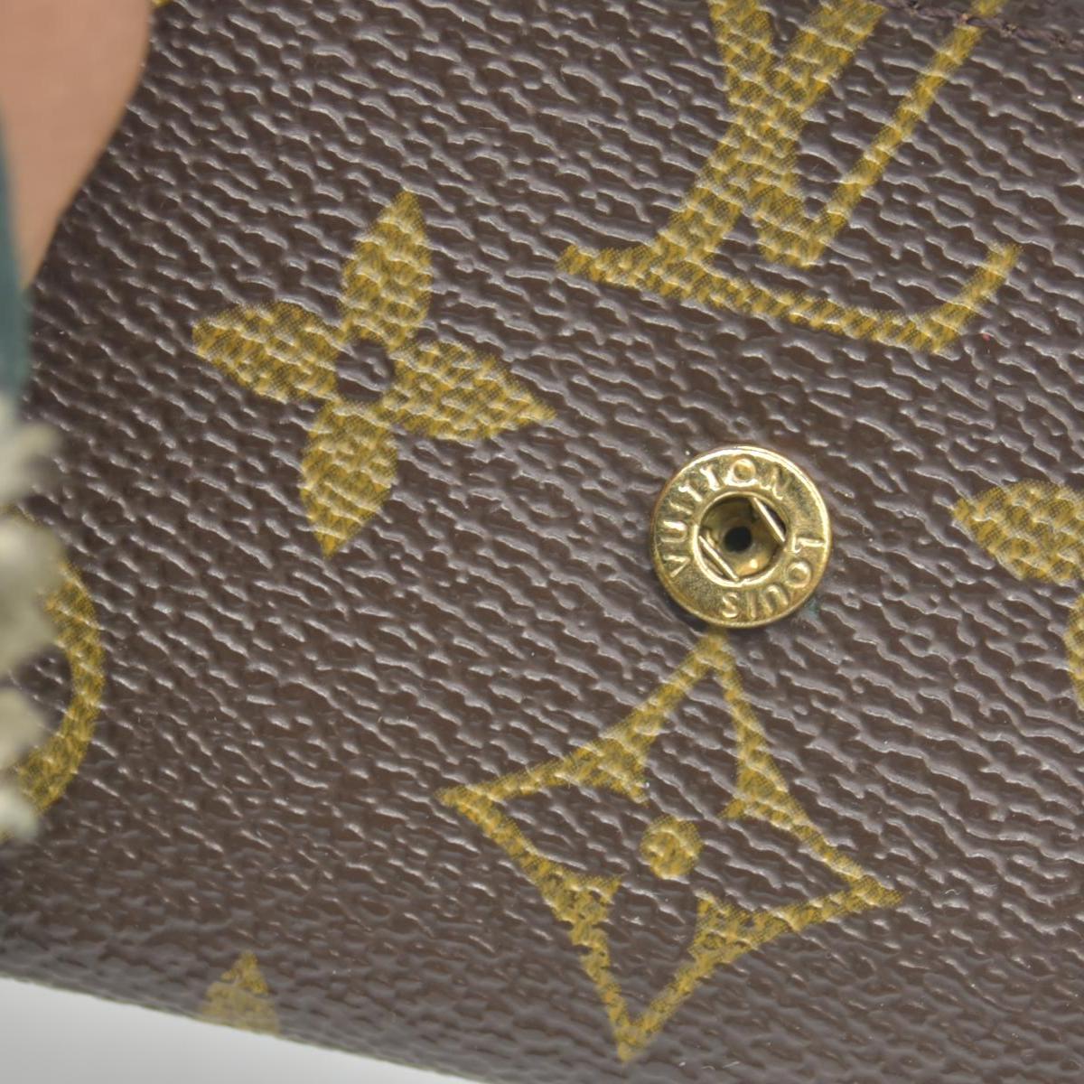 $435 Louis Vuitton Monogram Porte Monnaie Plat Coin Purse Wallet MI1002 CONSIGNMENT