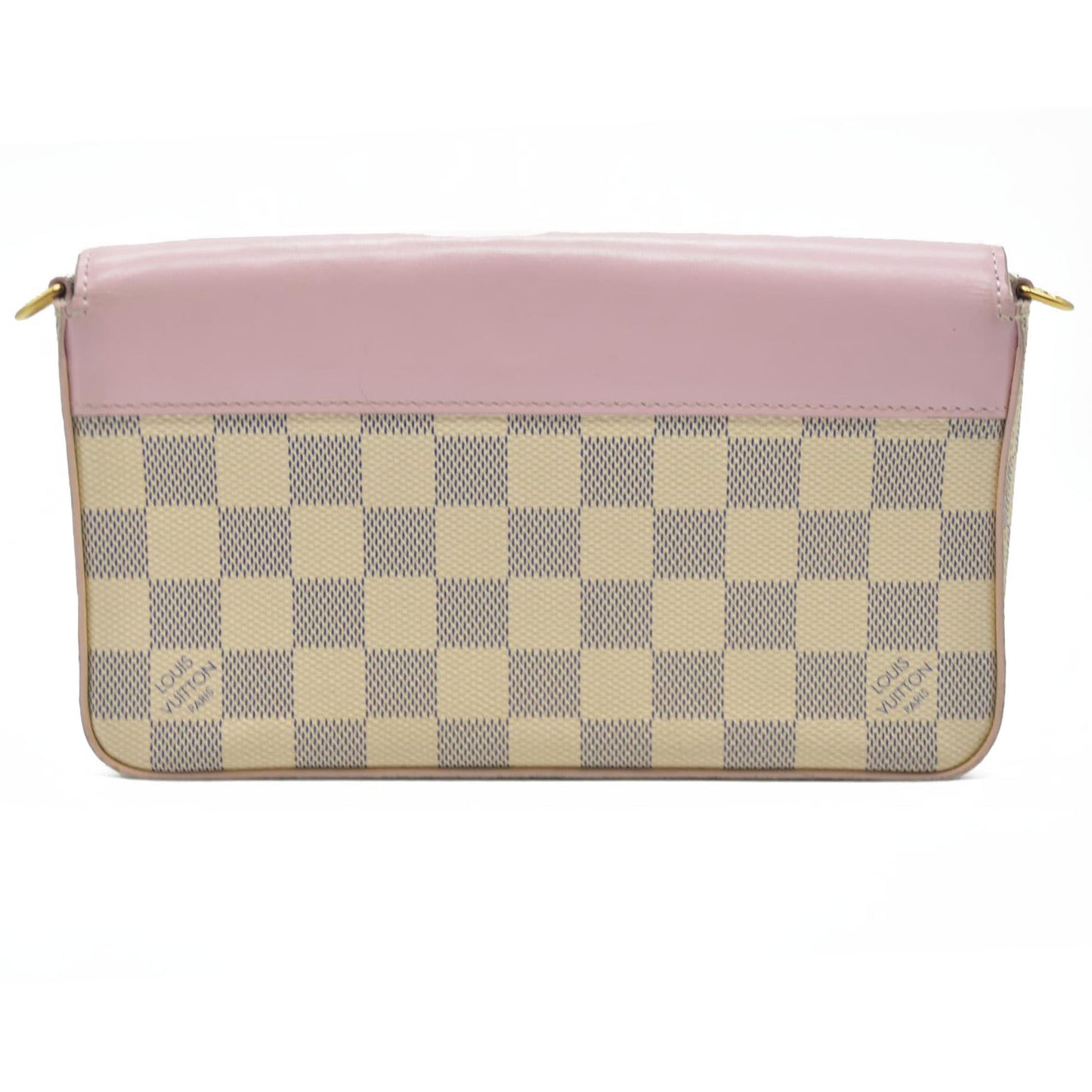 AUCTION $1720 Louis Vuitton  Damier Azur Calfskin Pochette Felicie Eau De Rose