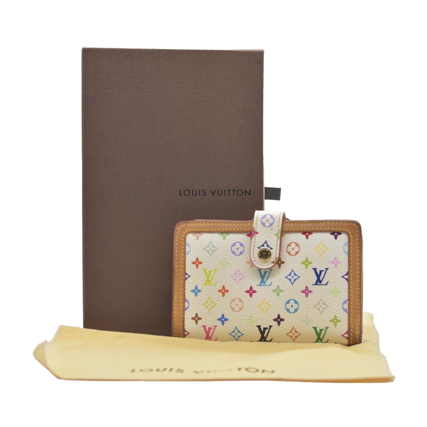 $750 LOUIS VUITTON Monogram Multicolor French Kisslock Wallet TH0055 2005