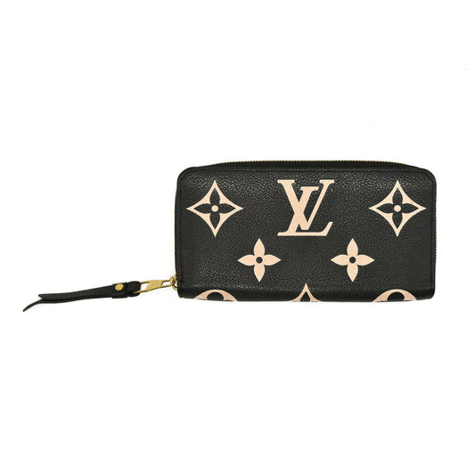 LOUIS VUITTON  Empreinte Monogram Giant Zippy Wallet Black Beige RFID