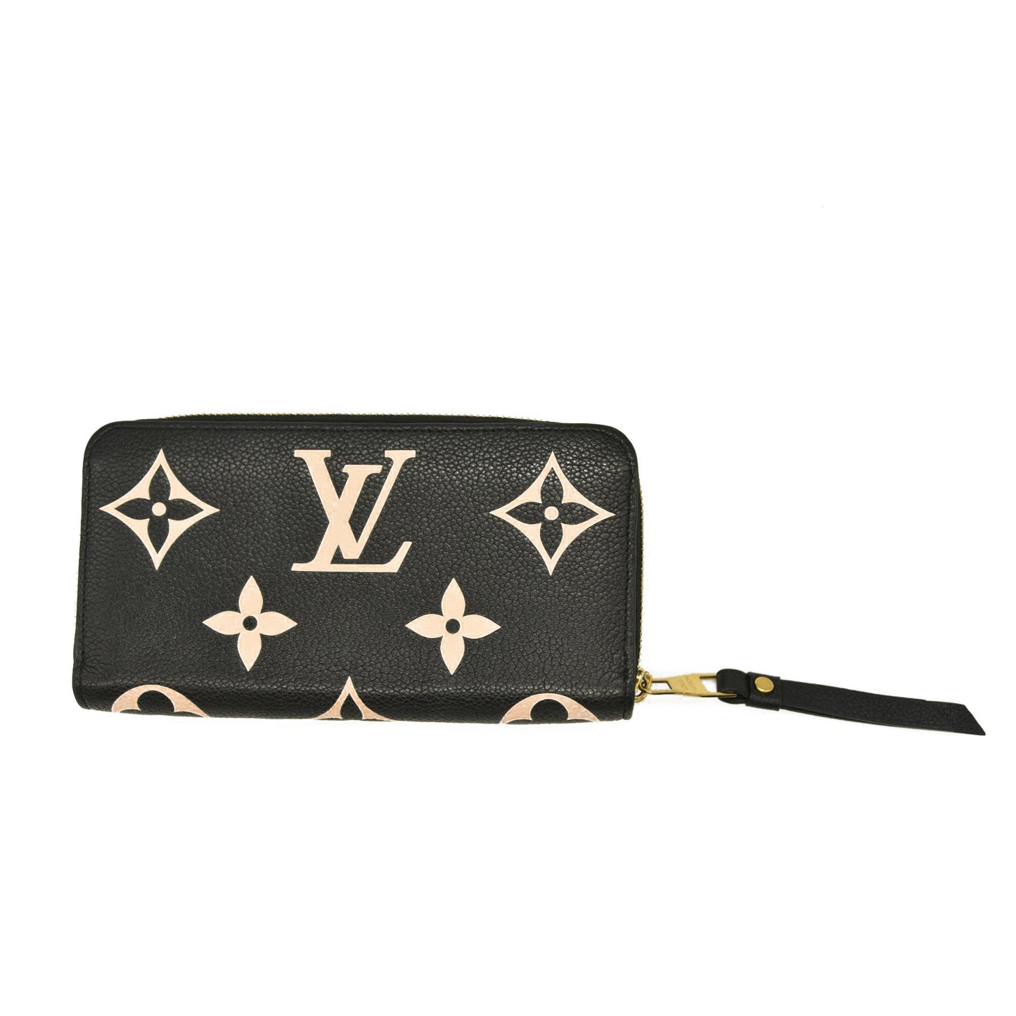 LOUIS VUITTON  Empreinte Monogram Giant Zippy Wallet Black Beige RFID