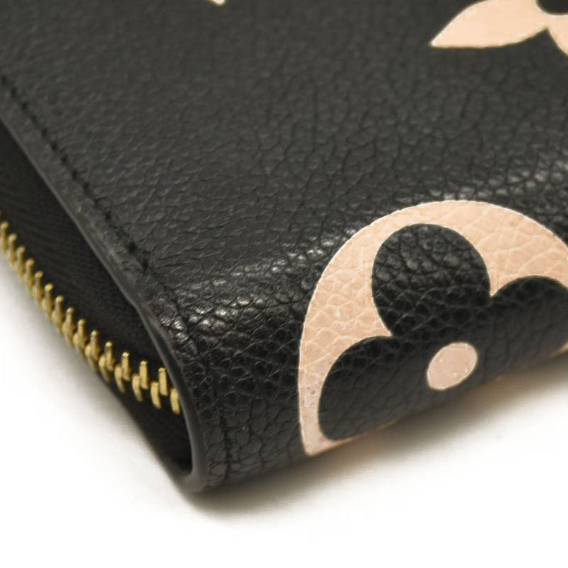 LOUIS VUITTON  Empreinte Monogram Giant Zippy Wallet Black Beige RFID