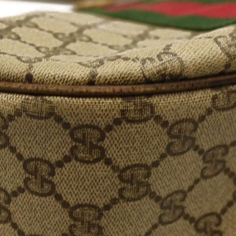 Gucci  GG Supreme Monogram Web Small Ophidia Half Moon Hobo Brown