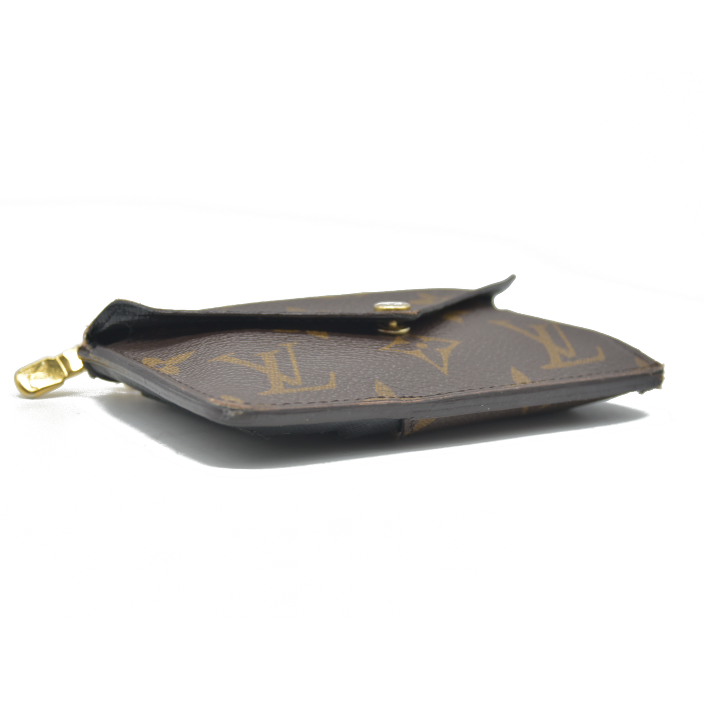 $675 Louis Vuitton  Monogram Recto Verso Card Holder Black RFID Damaged Key Ring