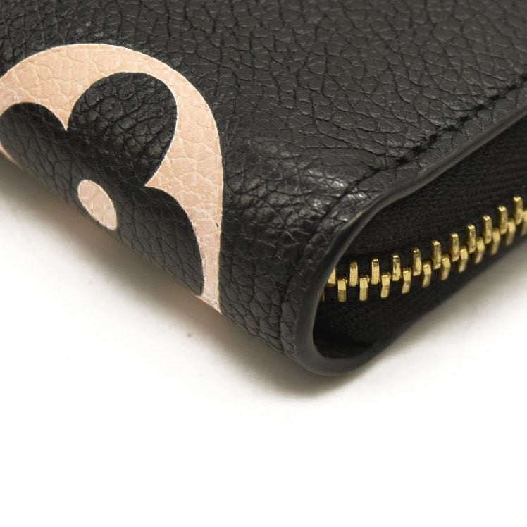 LOUIS VUITTON  Empreinte Monogram Giant Zippy Wallet Black Beige RFID