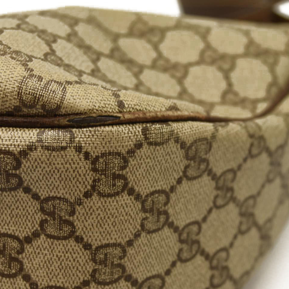 Gucci  GG Supreme Monogram Web Small Ophidia Half Moon Hobo Brown