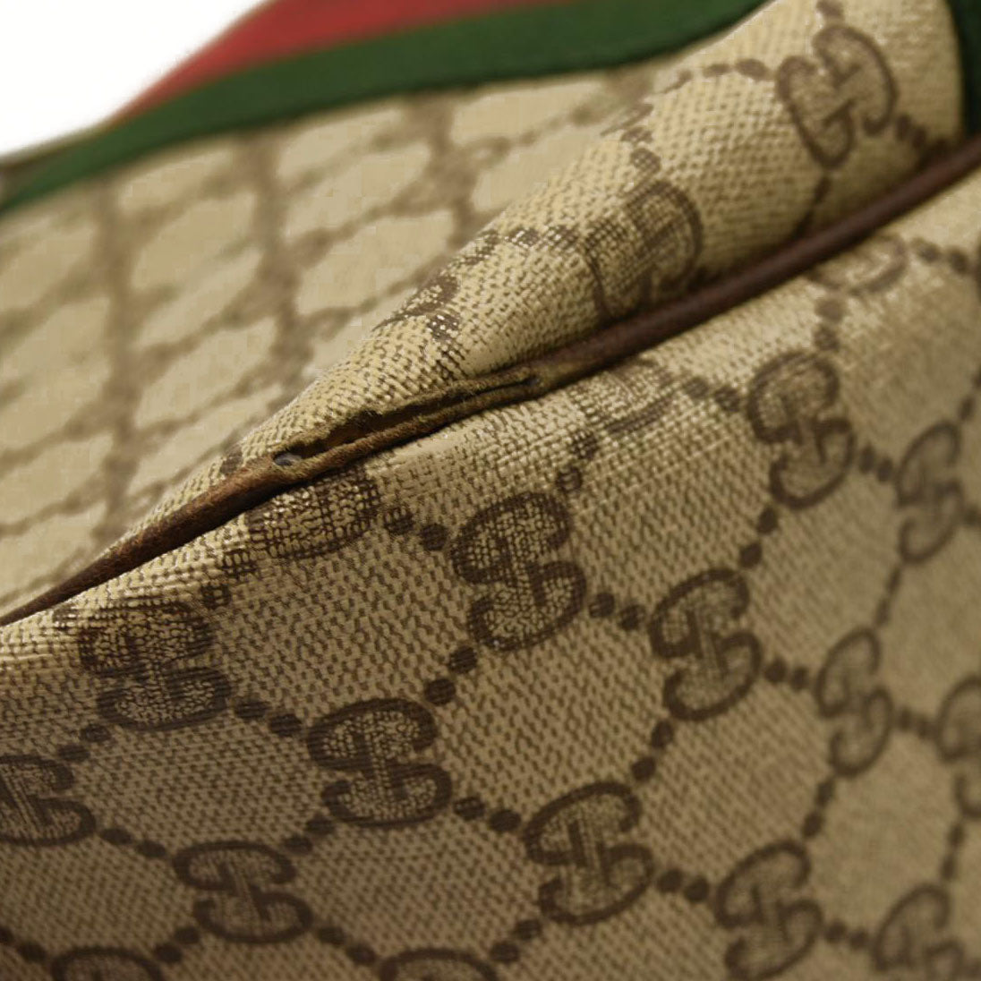 Gucci  GG Supreme Monogram Web Small Ophidia Half Moon Hobo Brown