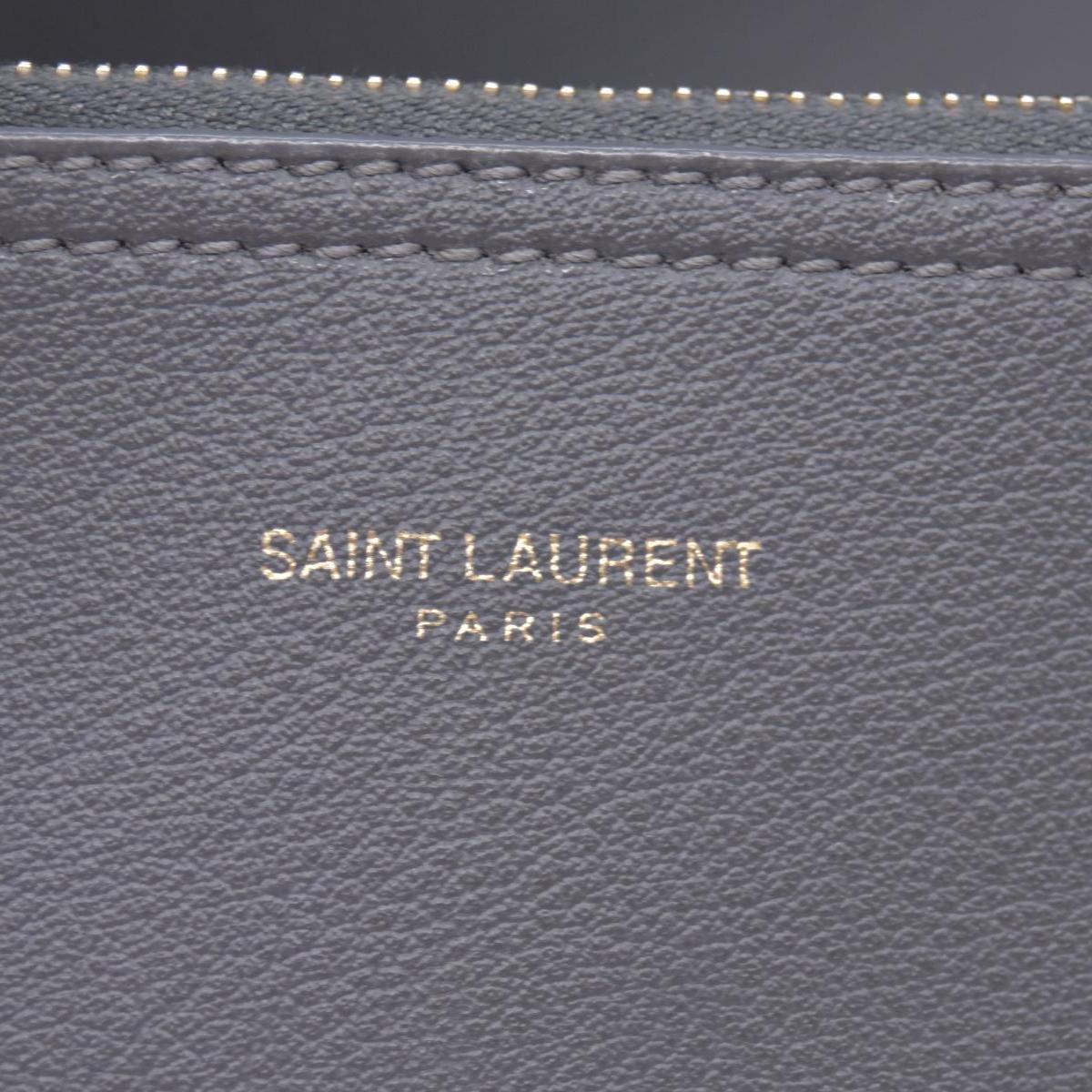 $1350 SAINT LAURENT Calfskin Shopping Toy Tote Grey CONSIGNMENT 10021250