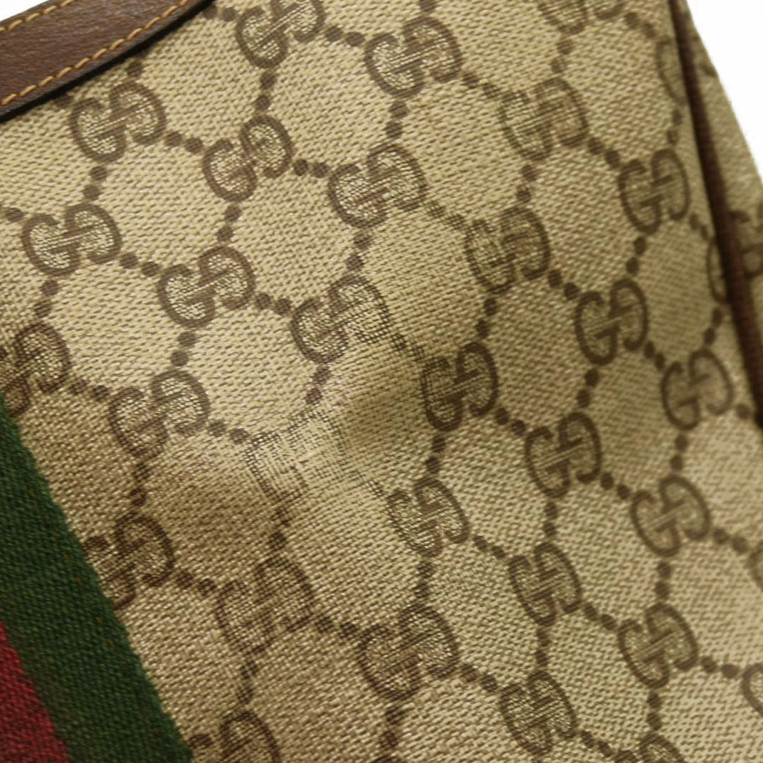 Gucci  GG Supreme Monogram Web Small Ophidia Half Moon Hobo Brown