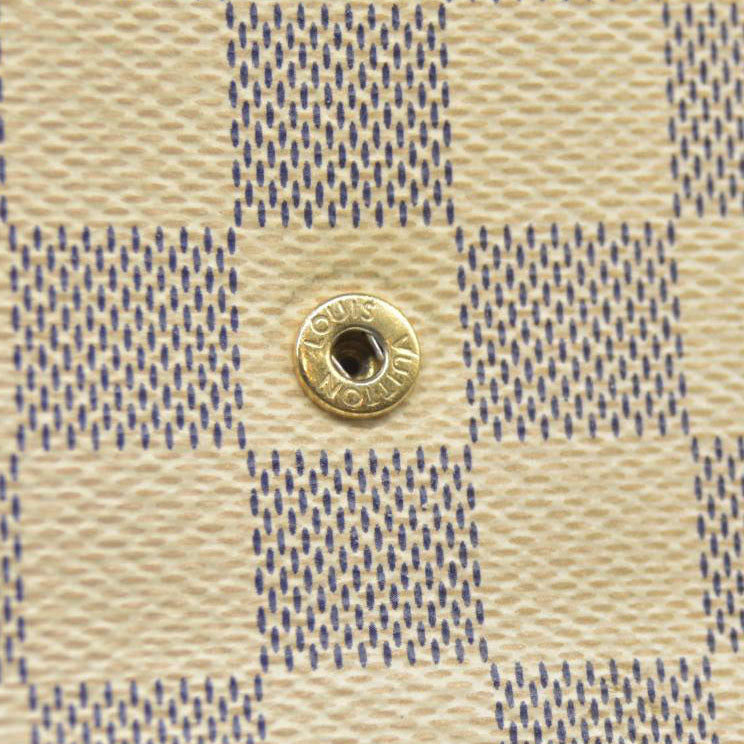 AUCTION $1720 Louis Vuitton  Damier Azur Calfskin Pochette Felicie Eau De Rose