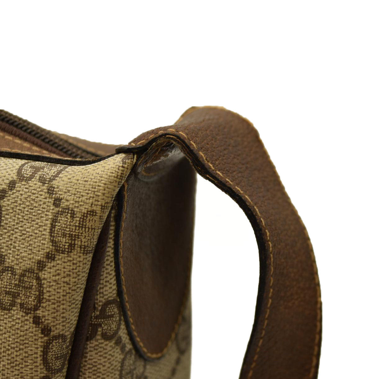 Gucci  GG Supreme Monogram Web Small Ophidia Half Moon Hobo Brown