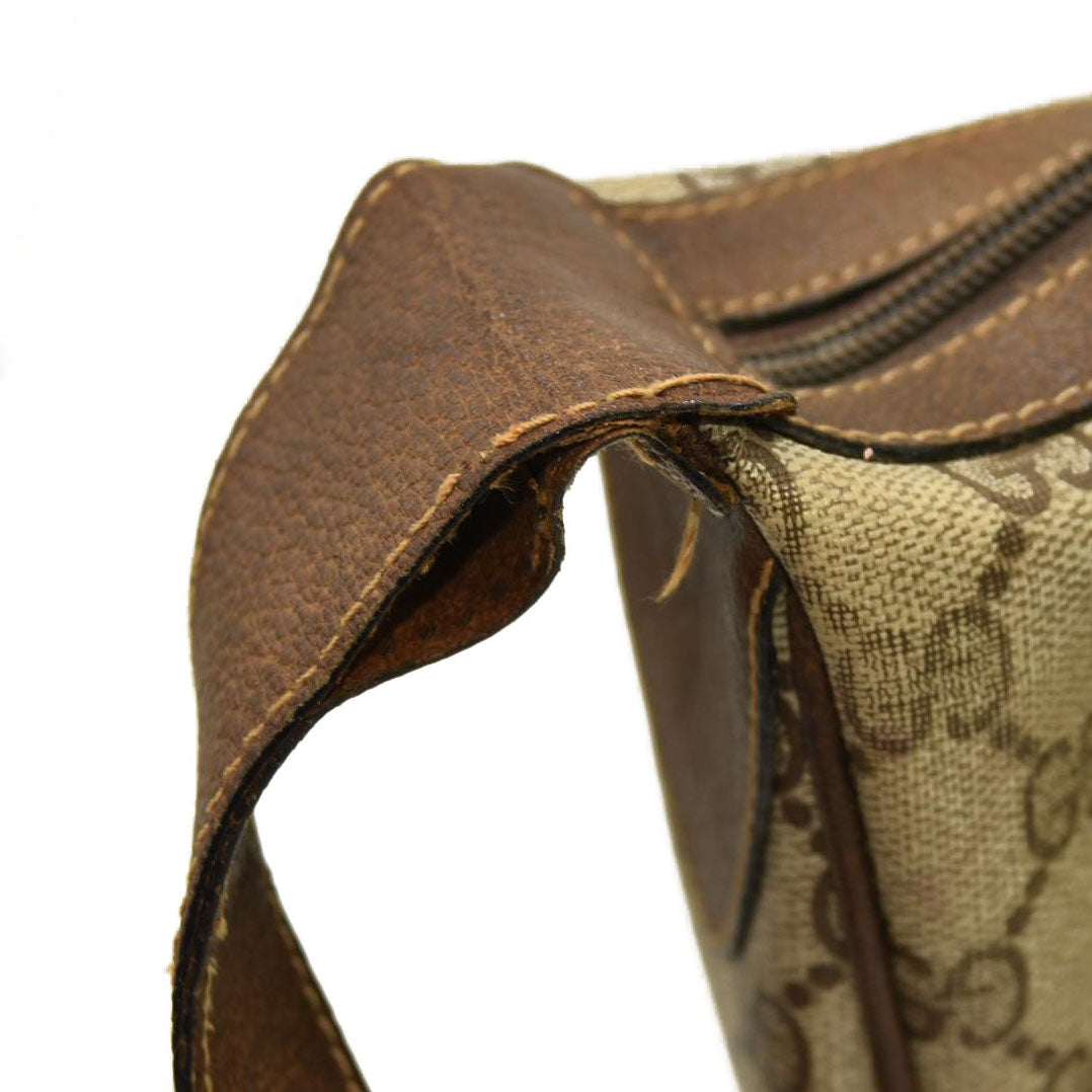 Gucci  GG Supreme Monogram Web Small Ophidia Half Moon Hobo Brown