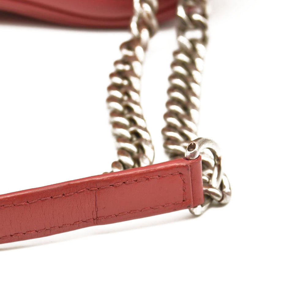 LOUIS VUITTON Calfskin Love Lock New Wave Chain PM Scarlet