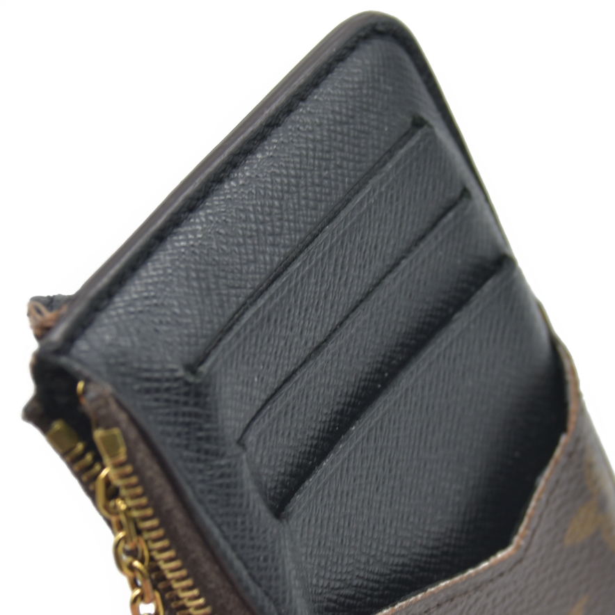 $675 Louis Vuitton  Monogram Recto Verso Card Holder Black RFID Damaged Key Ring
