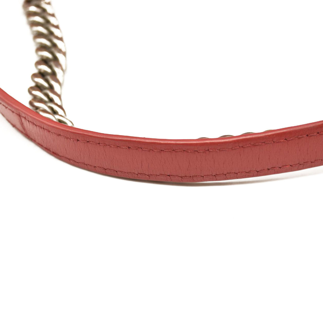 LOUIS VUITTON Calfskin Love Lock New Wave Chain PM Scarlet